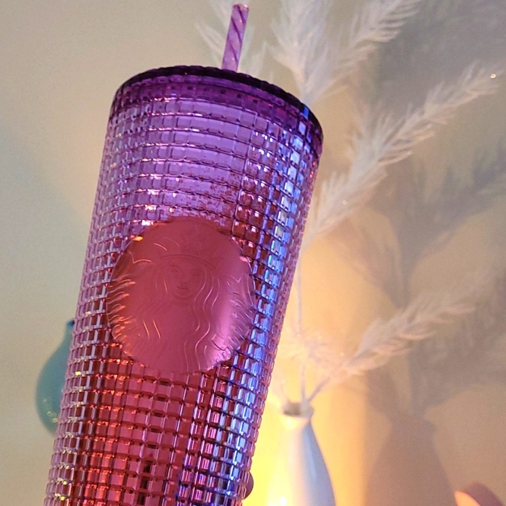💜 New w/ tag Starbucks 2021 Purple Gradient Grid Tumbler